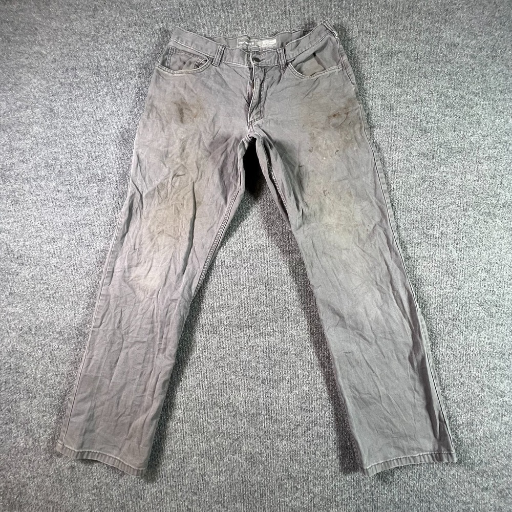 Carhartt Rugged Flex Relaxed Fit Canvas Work Pants Gray BN2517-M Mens 34x32